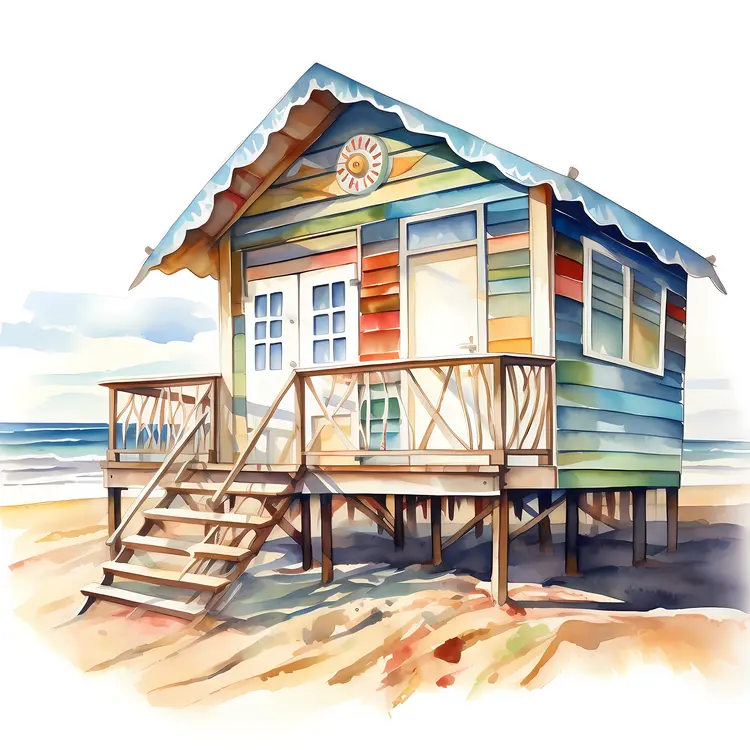 Small Cute Doodle Beach House