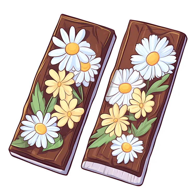 Decorative Chocolate Bars with Daisies