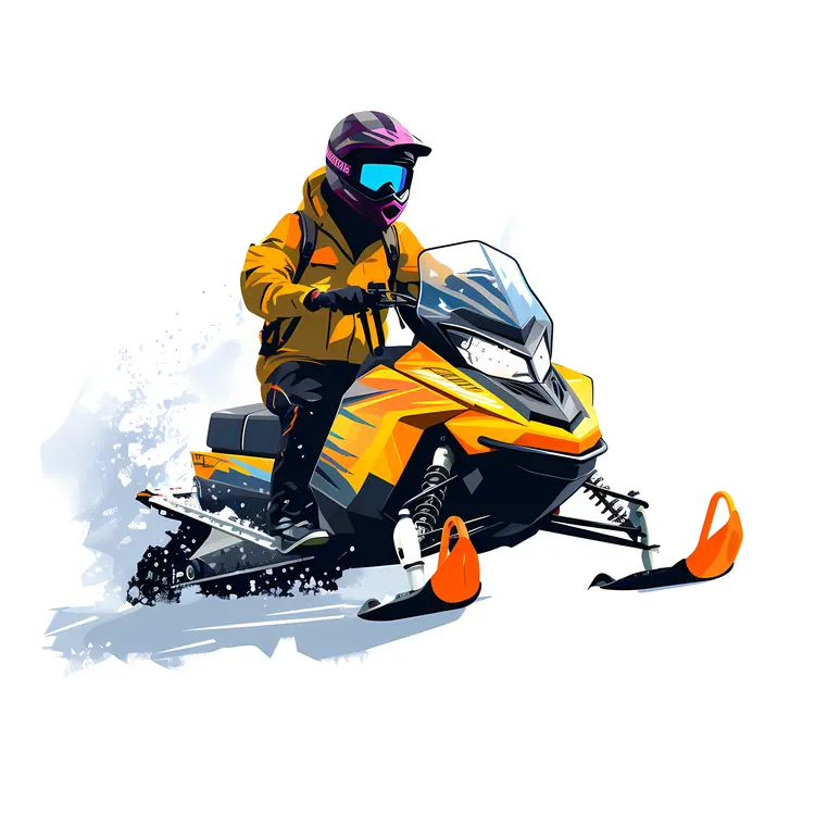 Snowmobile Rider in Winter Adventure
