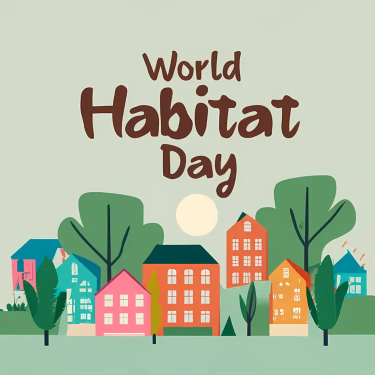 World Habitat Day with Colorful Houses