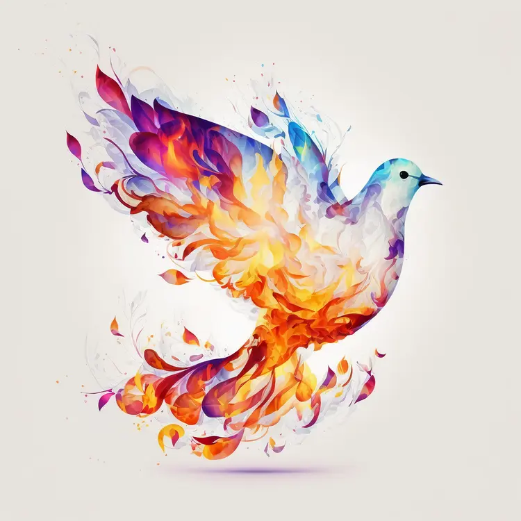 Colorful Watercolor Dove Illustration