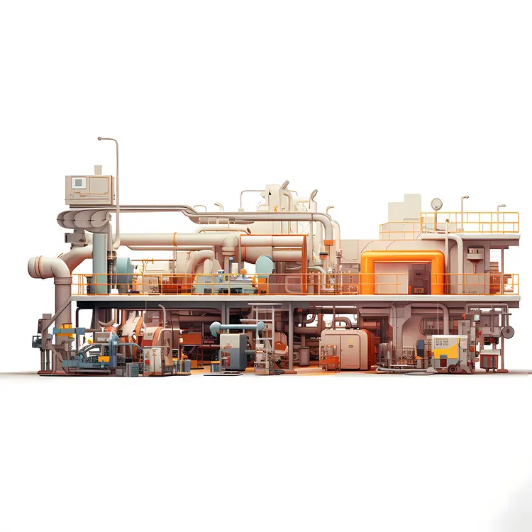 Side View of Industrial Plant