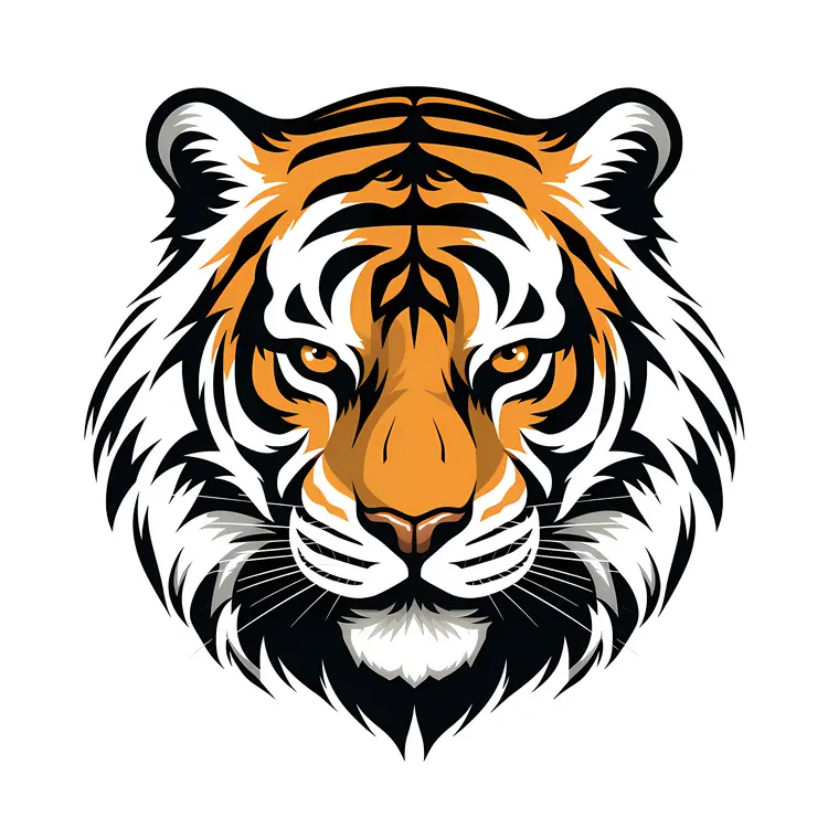 Fierce Tiger Head Illustration