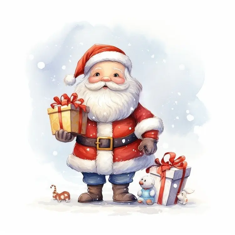 Santa Claus Holding Presents