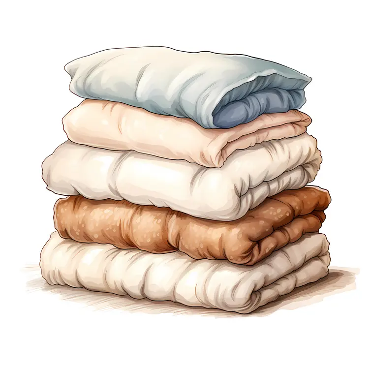 Stack of Cozy Folded Blankets