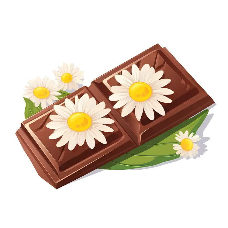 Chocolate Bar with Daisies Decoration