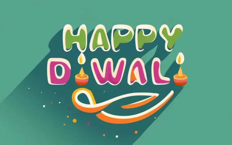 Happy Diwali with Colorful Text