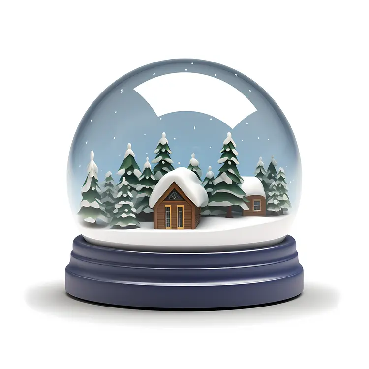 Winter Snow Globe with House