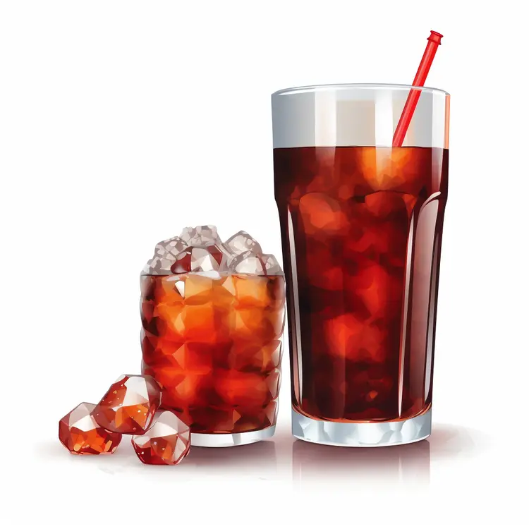 Refreshing Iced Cola with Ice Cubes