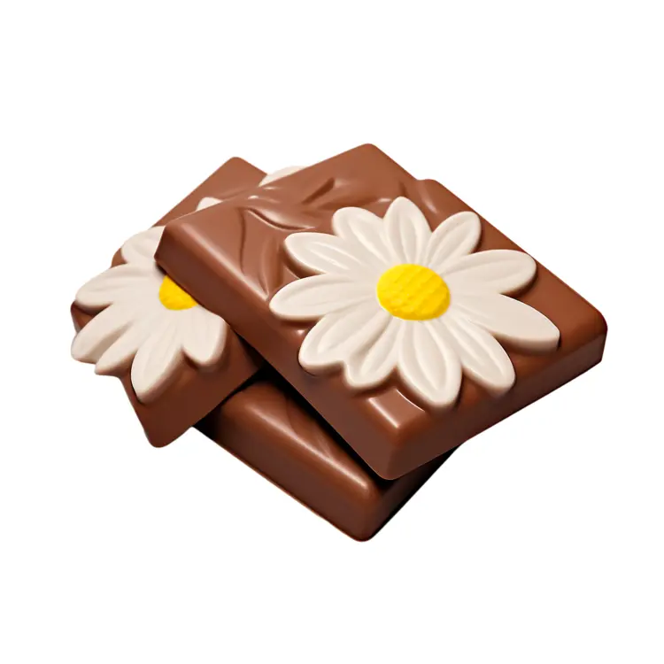 Decorated Flower Chocolate Squares
