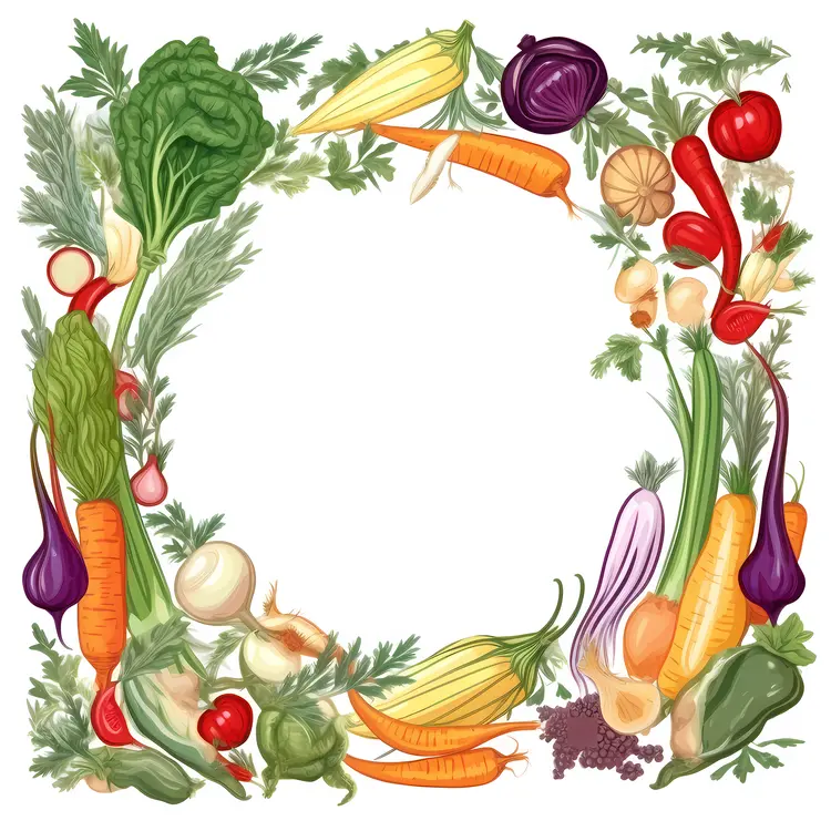Colorful Vegetable Frame for Healthy Eating Concept