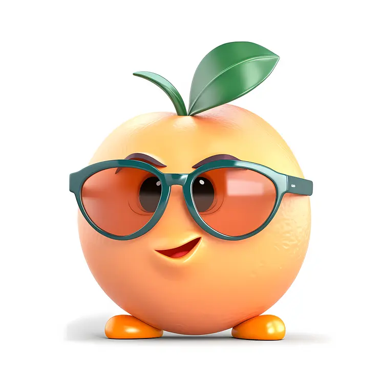 Cute Orange with Glasses