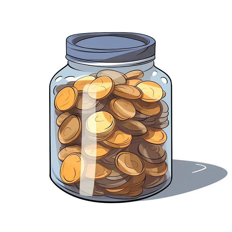 Jar Filled with Coins