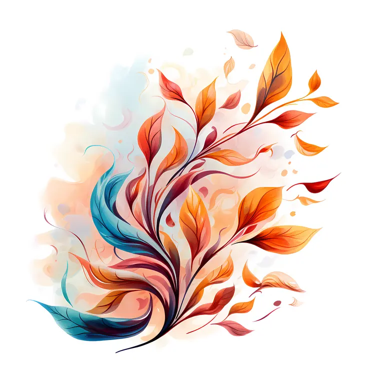 Autumn Tree with Falling Leaves