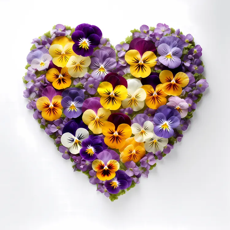 Heart-shaped Flower Arrangement with Pansies