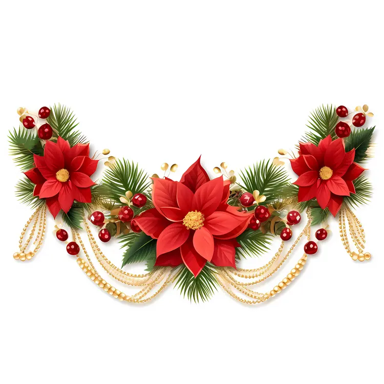 Festive Poinsettia Christmas Decoration