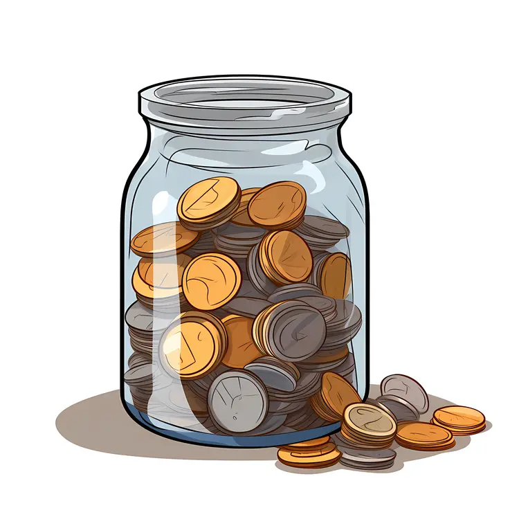 Jar Filled with Coins