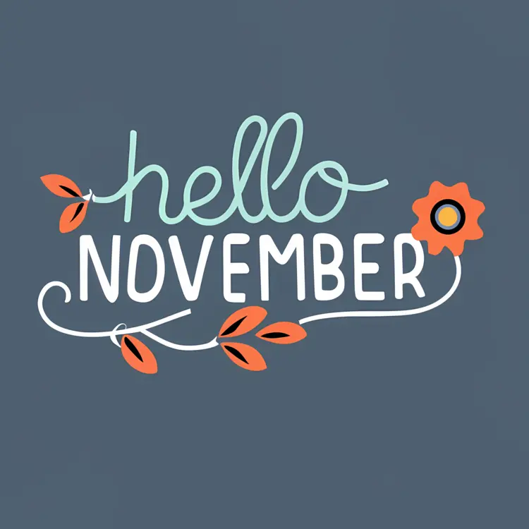 Hello November with Leaves