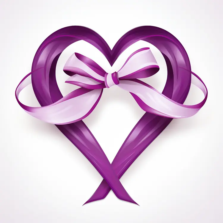 Purple Heart Ribbon with Bow for Celebrations