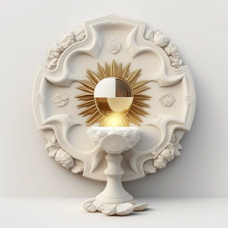 Elegant White Monstrance for Religious Ceremonies