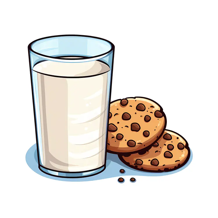 Glass of Milk and Chocolate Chip Cookies