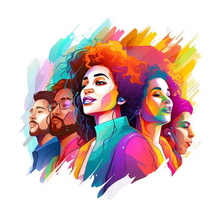Vibrant Portrait of Diverse People