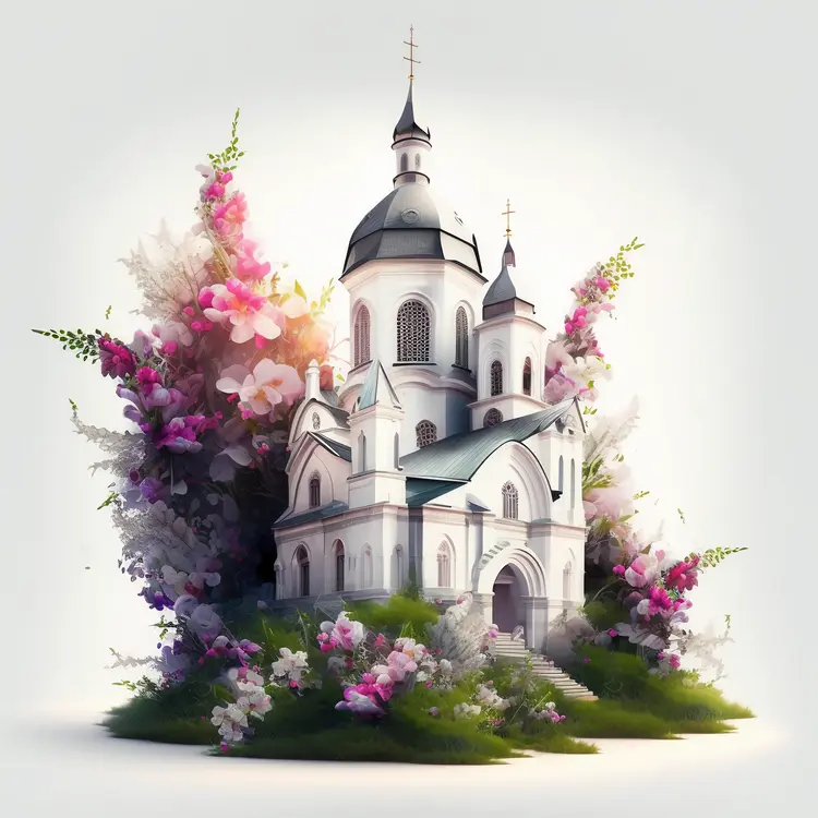 Church with Floral Surroundings