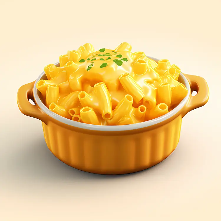 Delicious Macaroni and Cheese in Yellow Bowl