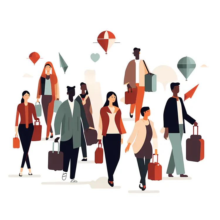 Group of Travelers with Luggage