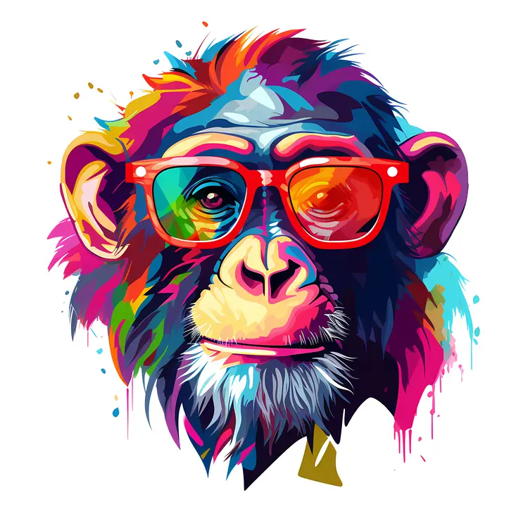 Vibrant Monkey with Sunglasses