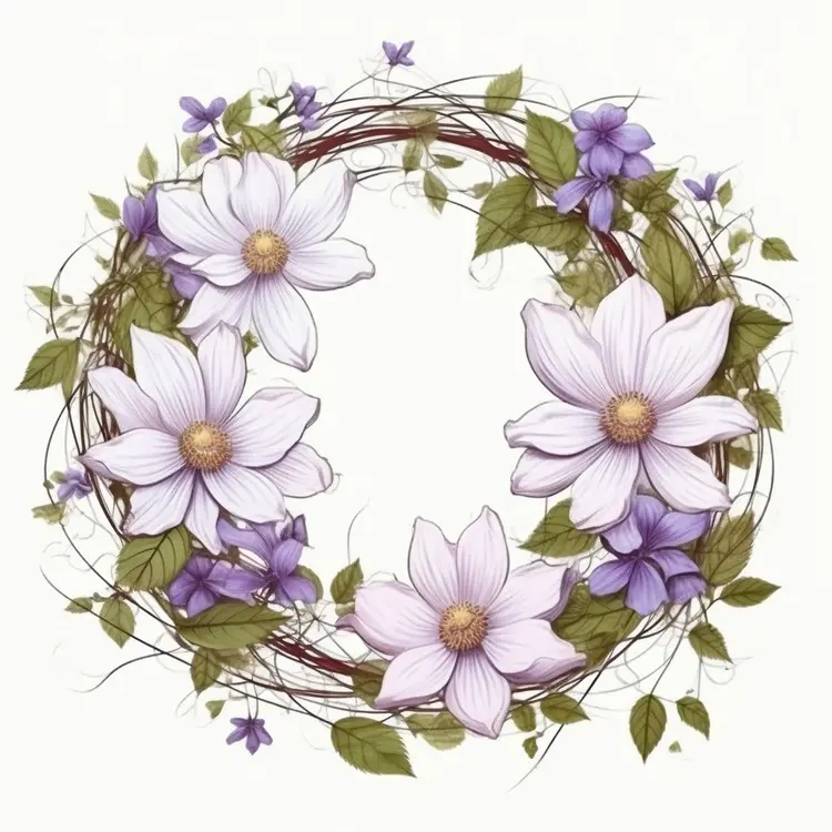 Beautiful Floral Wreath for Spring Decoration