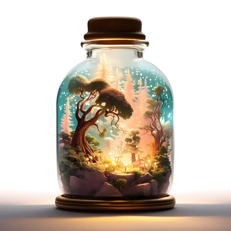 Enchanted Miniature Forest in Glass Jar