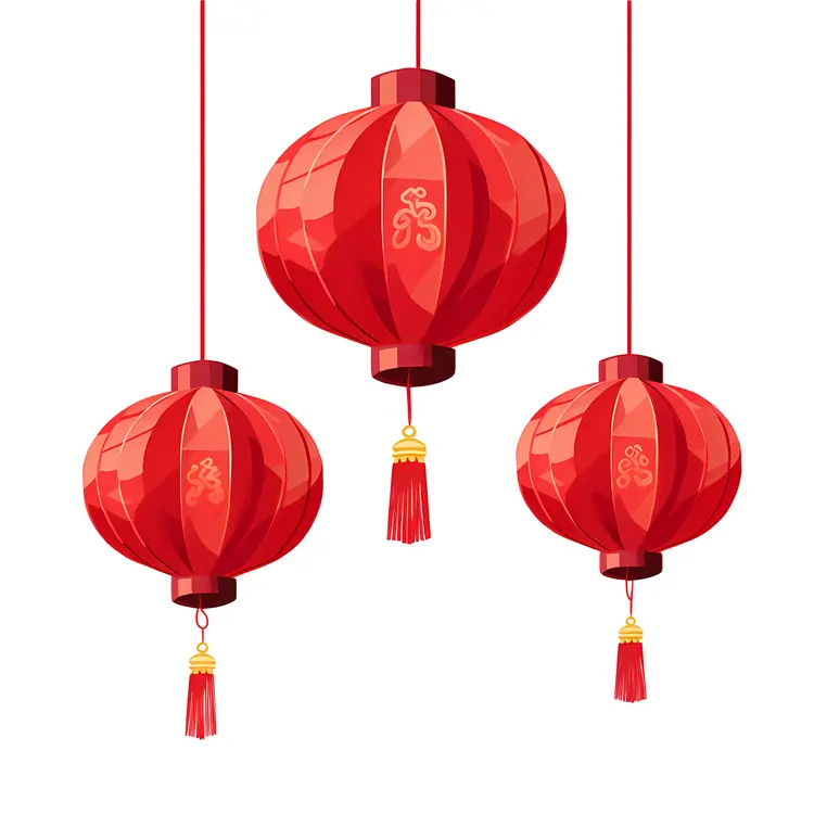 Traditional Red Chinese Lanterns for Chinese New Year