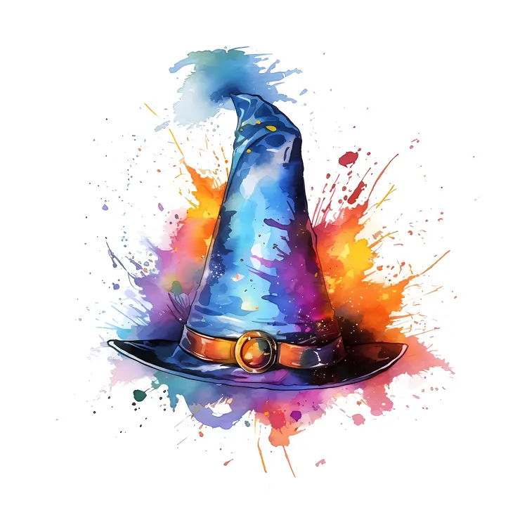Blue Wizard Hat with Buckle