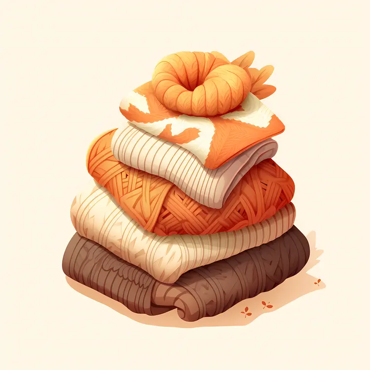 Warm Folded Sweaters in Autumn Colors