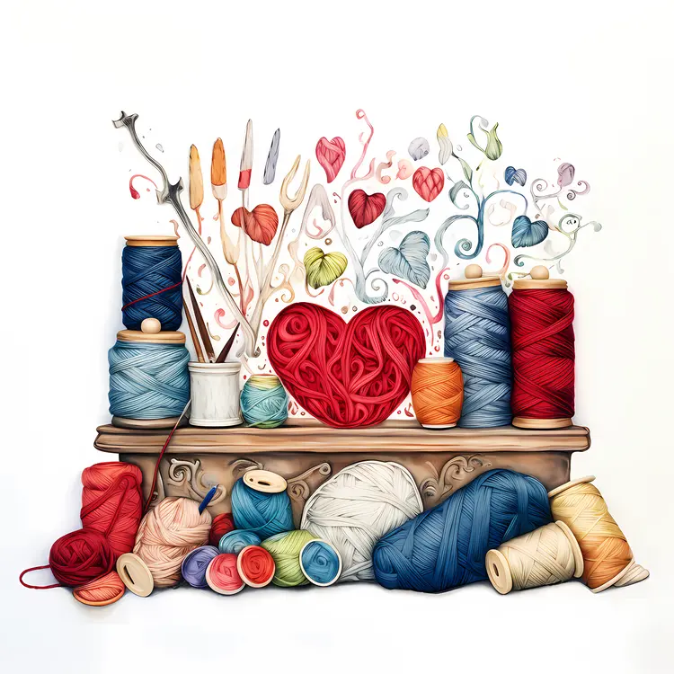 Yarn Balls and Knitting Tools