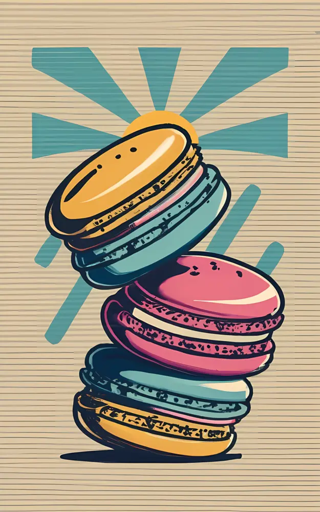 Colorful Macarons with Radiant Background