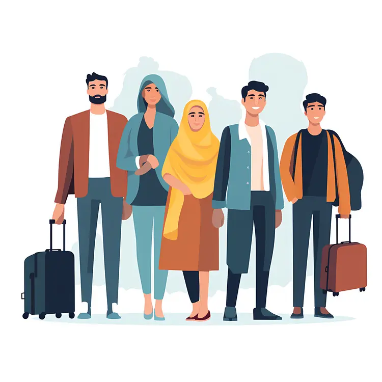 Group of People with Luggage
