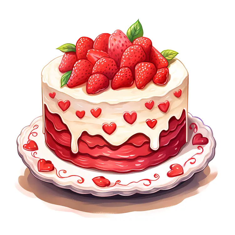 Strawberry Cake with Fresh Strawberries