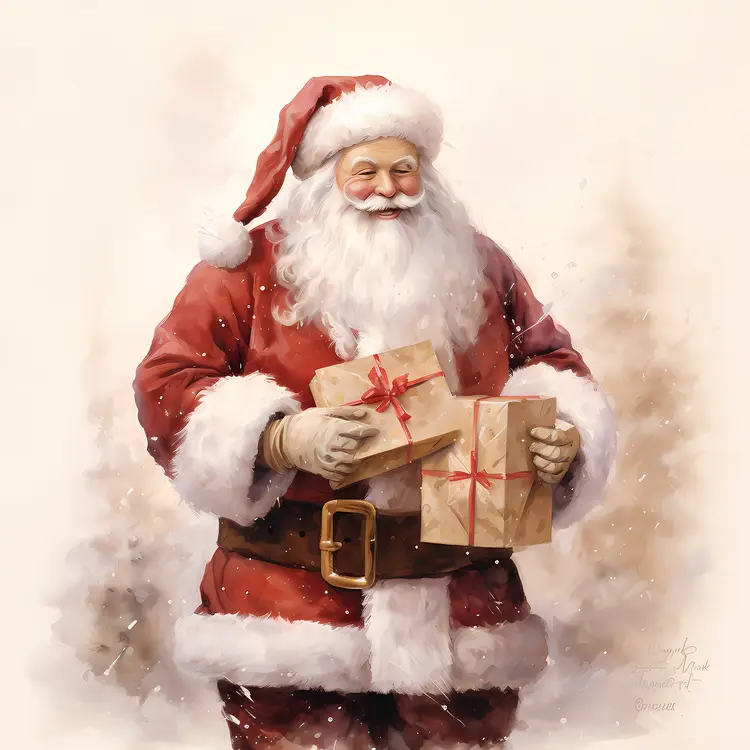 Santa Claus Holding Presents