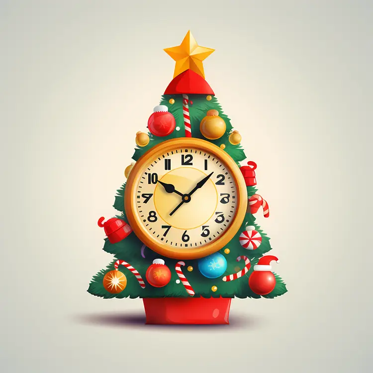 Christmas Tree with Clock