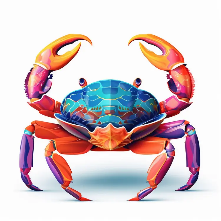 Colorful Crab Illustration