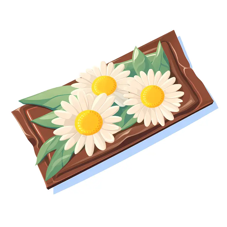 Chocolate Bar with Daisies Decoration