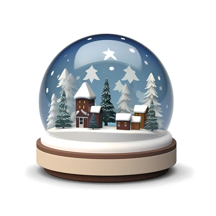 Beautiful Snow Globe with Winter Scene for Christmas Decor