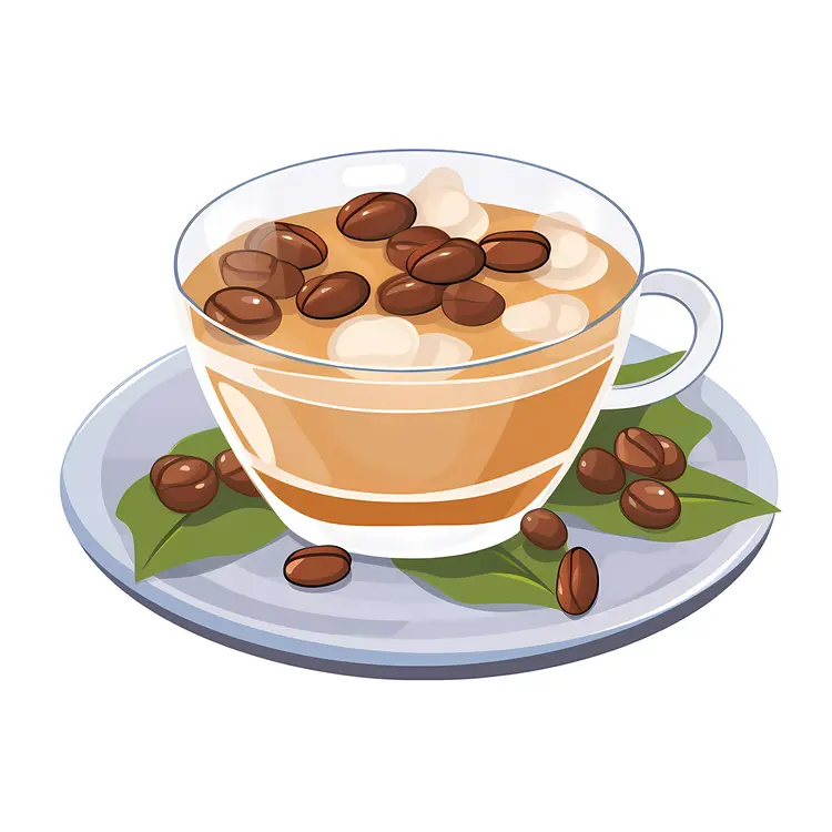 Coffee Cup with Beans Illustration