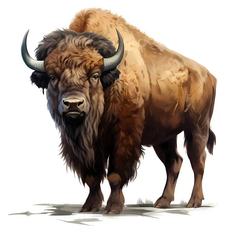 Realistic Bison Standing