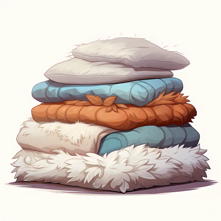 Colorful Stack of Cozy Blankets