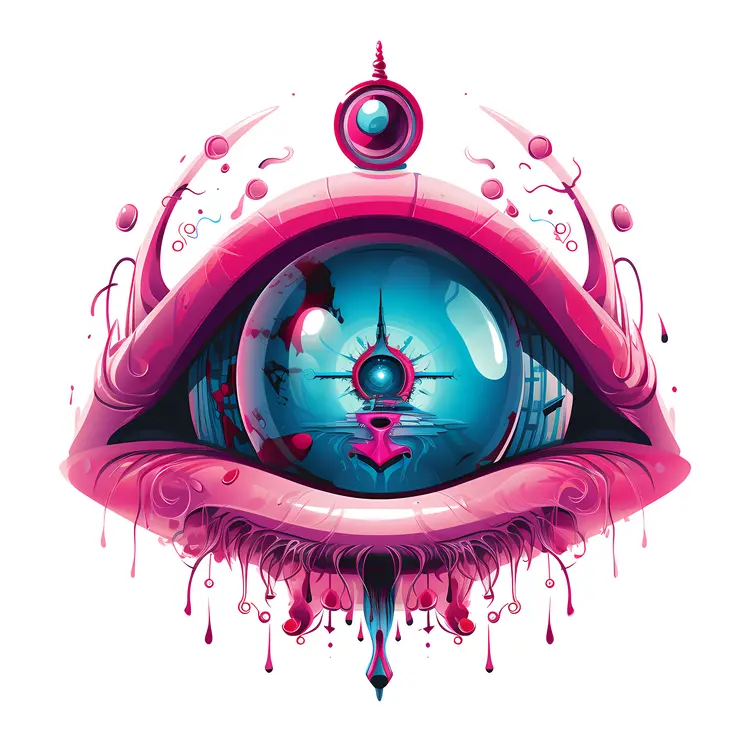 Surreal Colorful Abstract Eye Illustration