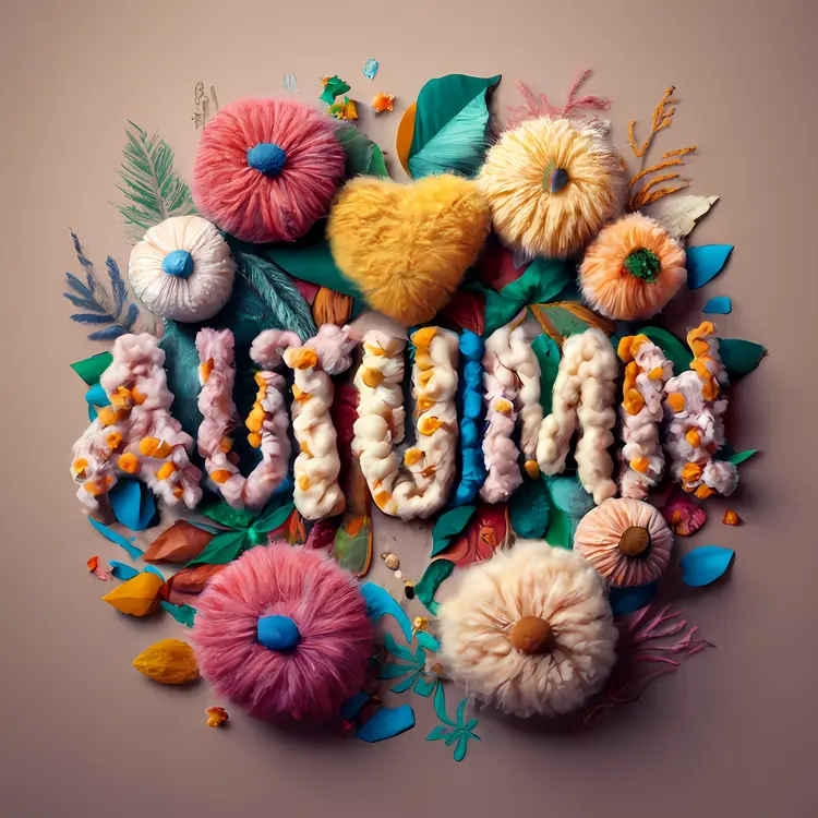 Warm Autumn with Flowers and Heart