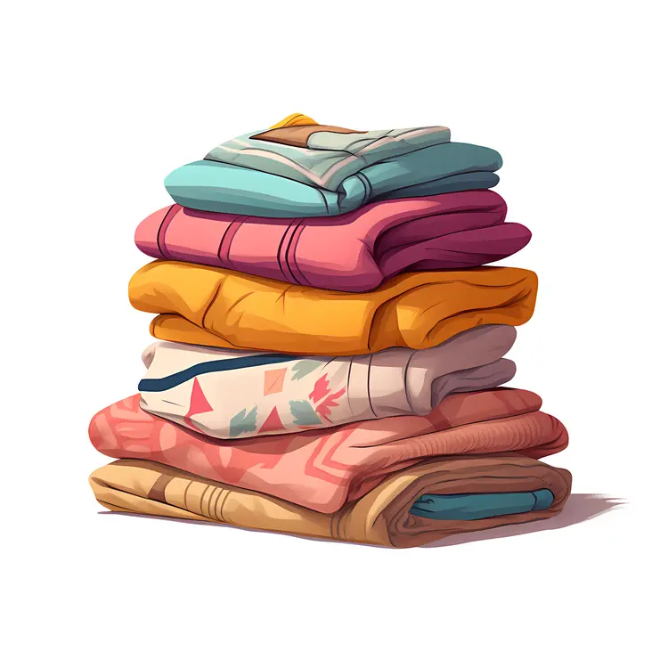 Stack of Colorful Folded Clothes